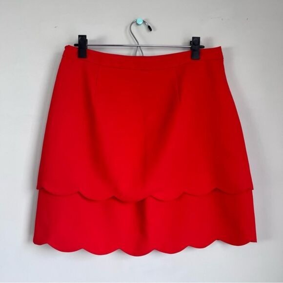 CeCe by Cynthia Steffens Scalloped Hem Mini Skirt in Red - 10 - Picture 3 of 6